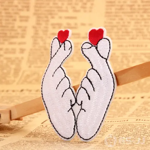 Finger Heart Embroidered Patches Finger Heart Embroidered Patches