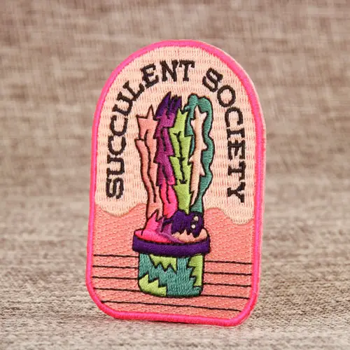 Succulent Society Embroidered Patches 