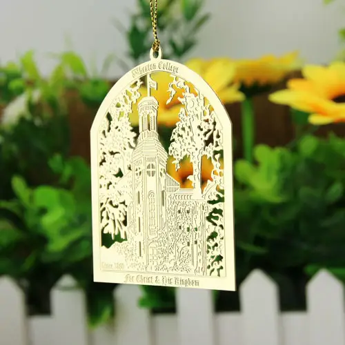 Wheaton College Custom Etched Ornaments