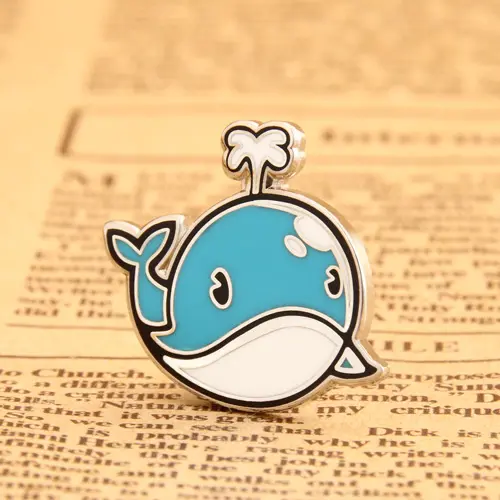 Cartoon Blue Whale Lapel Pins Cartoon Blue Whale Lapel Pins