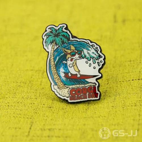 Corgi Beach Day Lapel Pins Corgi Beach Day Lapel Pins