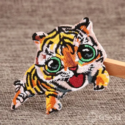Smiling Tiger Custom Embroidered Patches Smiling Tiger Custom Embroidered Patches