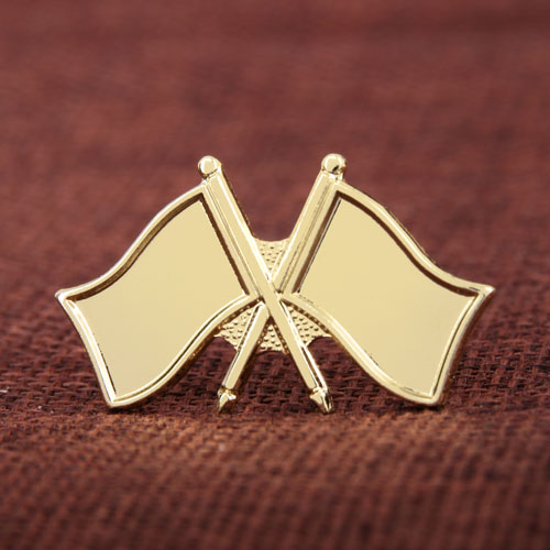 Double Flags Lapel Pins 