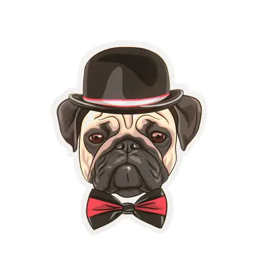 Cartoon Pug Custom Stickers Cartoon Pug Custom Stickers