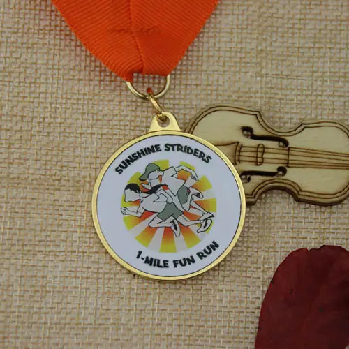 One Mile Fun Run Custom Gold Medals