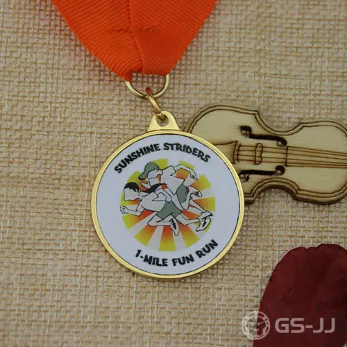 One Mile Fun Run Custom Gold Medals One Mile Fun Run Custom Gold Medals