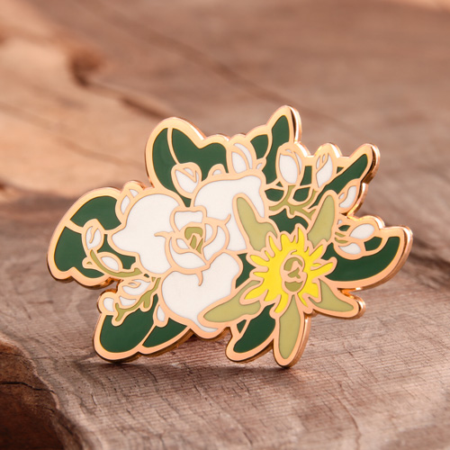 Flower hard enamel pins