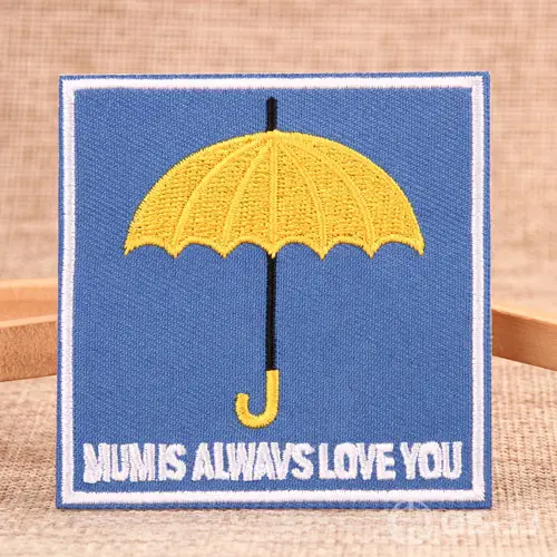 Yellow Umbrella Embroidered Patches Yellow Umbrella Embroidered Patches
