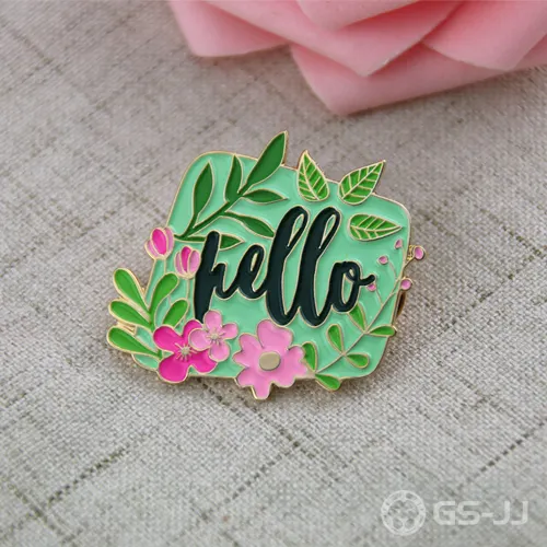 Hello and Flower Lapel Pins Hello and Flower Lapel Pins