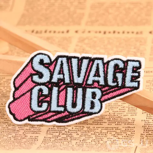 SAVAGE CLUB Iron On Embroidered Patches SAVAGE CLUB Iron On Embroidered Patches