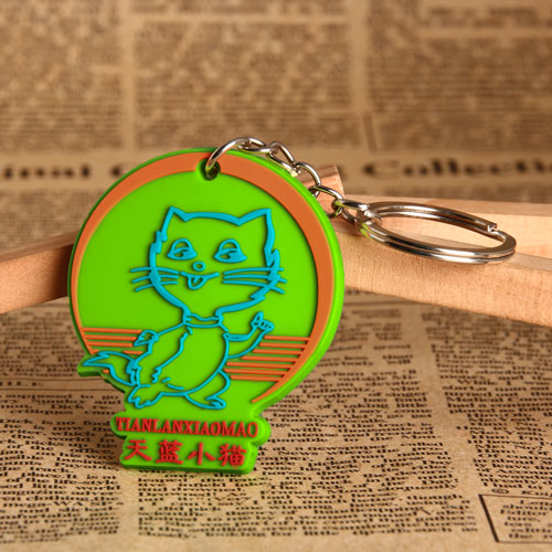 Blue Cat PVC Keychain 