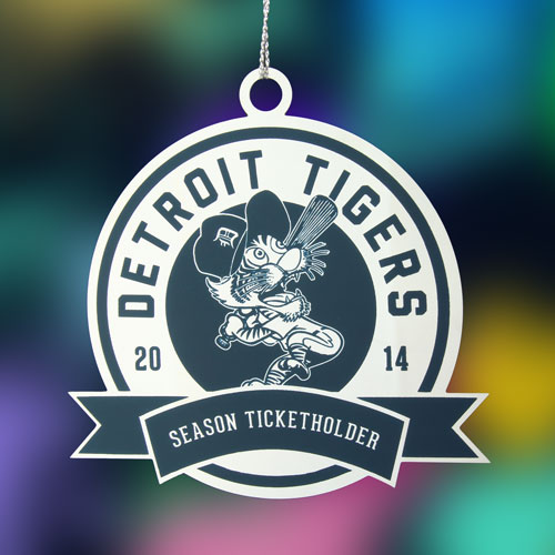 Detroit Tigers Etched Ornaments