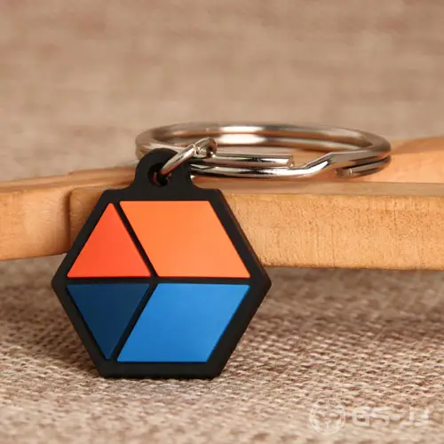 Hexagon PVC Keychain Hexagon PVC Keychain
