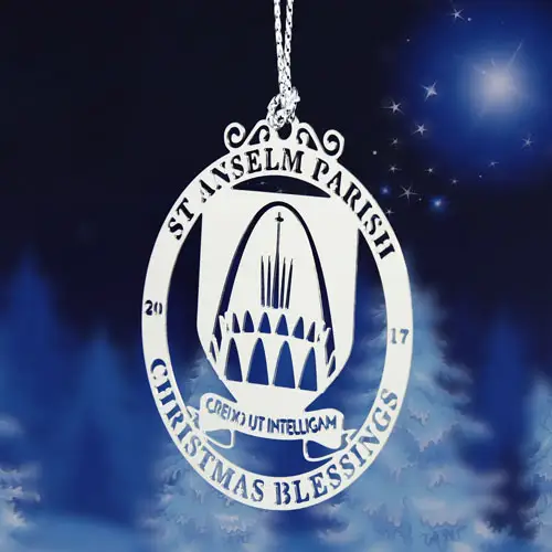 Christmas Blessings Etched Ornament