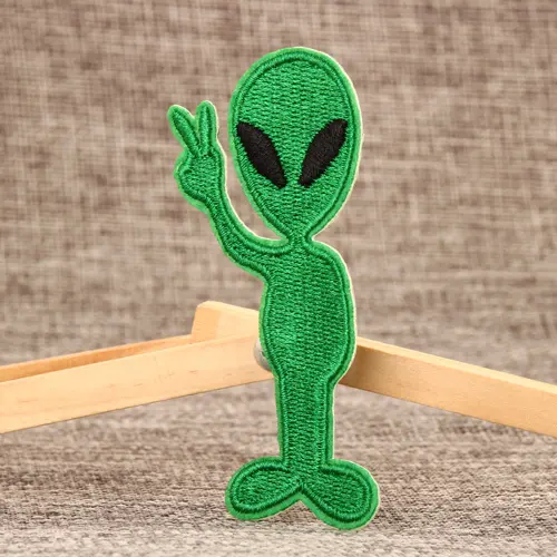 Green Alien Embroidered Patches Green Alien Embroidered Patches