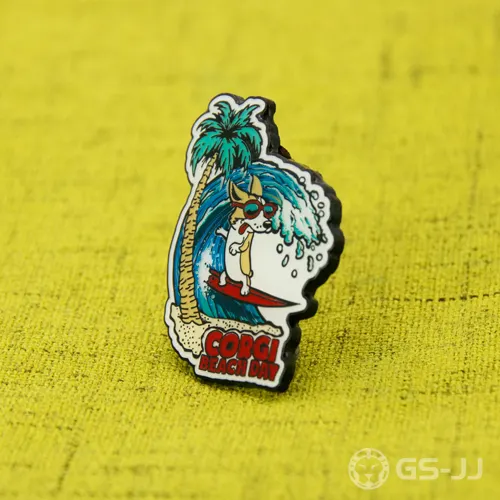 Corgi Beach Day Lapel Pins Corgi Beach Day Lapel Pins