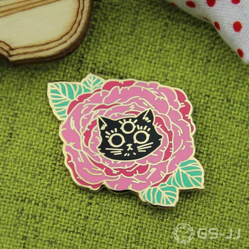 Rose and Cat Lapel Pins Rose and Cat Lapel Pins