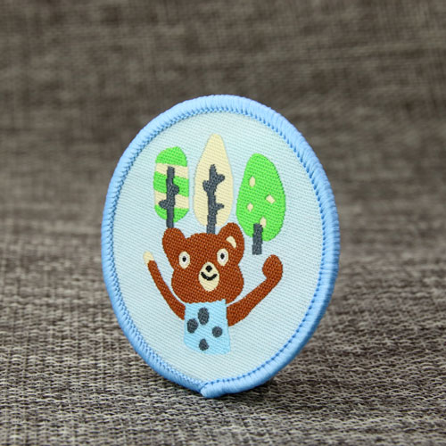 Custom Blue Bearland Woven Patch
