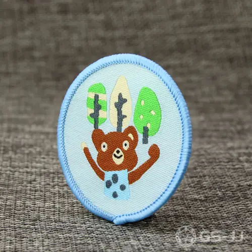 Custom Blue Bearland Woven Patch Custom Blue Bearland Woven Patch