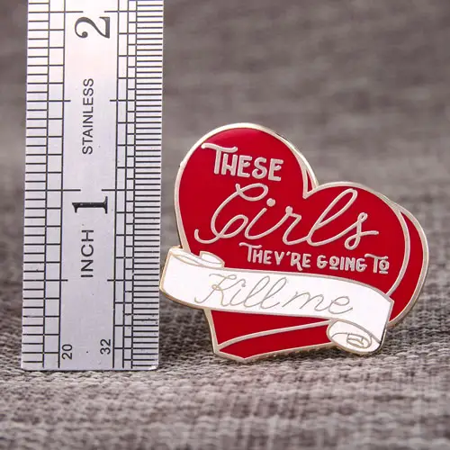 Red Heart Peach Lapel Pins Red Heart Peach Lapel Pins