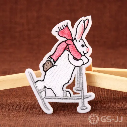 Skateboarding Rabbit Embroidered Patches Skateboarding Rabbit Embroidered Patches