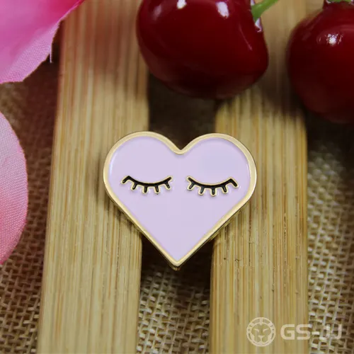Soft Enamel Lapel Pins for Pink Heart Shape Soft Enamel Lapel Pins for Pink Heart Shape