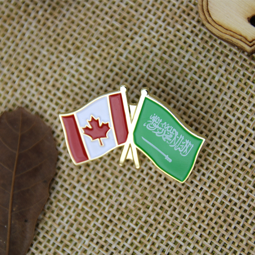 Soft Enamel Lapel Pins for Canadian and Arabian Flags