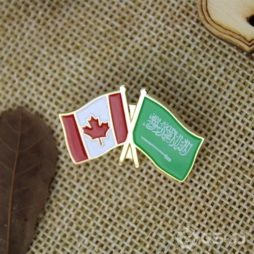 Soft Enamel Lapel Pins for Canadian and Arabian Flags Soft Enamel Lapel Pins for Canadian and Arabian Flags