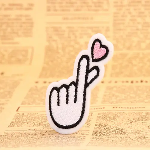 Hand and Heart Embroidered Patches 