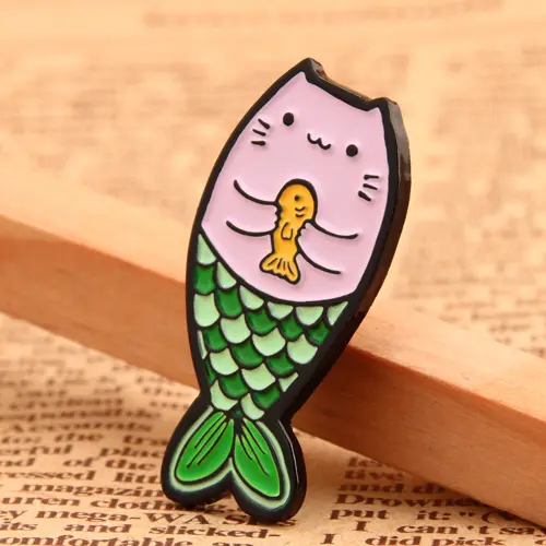 Cat with Mermaid's Tail Custom Pins Cat with Mermaid's Tail Custom Pins
