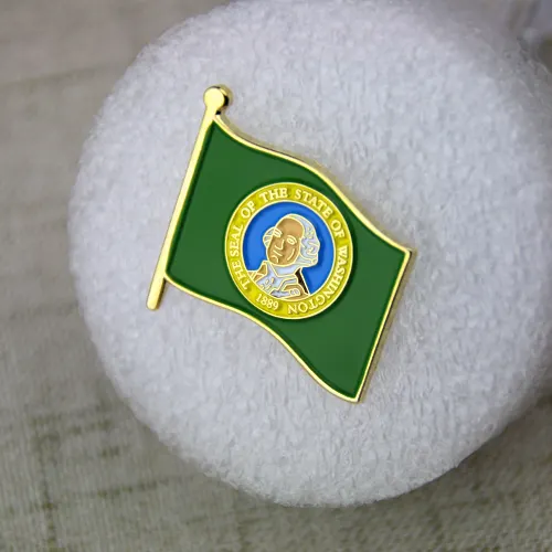Soft Enamel Pins for Washingtong Flag