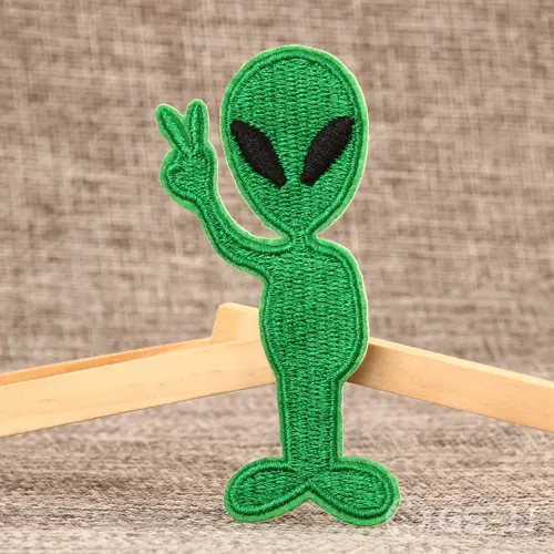 Green Alien Embroidered Patches Green Alien Embroidered Patches