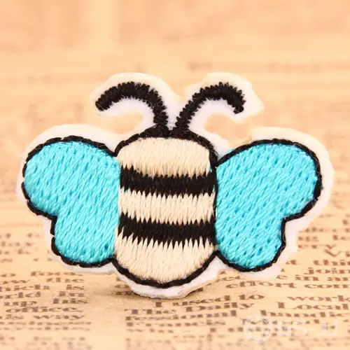 Blue Wing Bee Embroidered Patches Blue Wing Bee Embroidered Patches