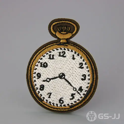 Clock Custom Embroidered Patches Clock Custom Embroidered Patches