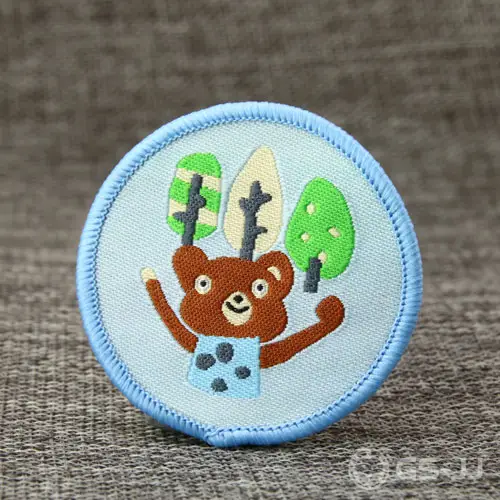 Custom Blue Bearland Woven Patch Custom Blue Bearland Woven Patch