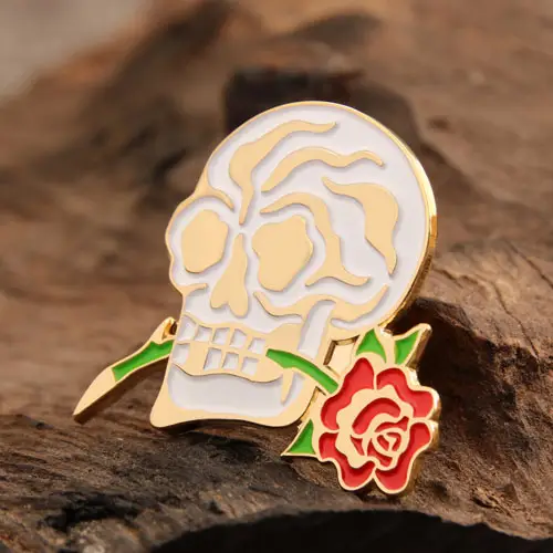 Skull and Flower Lapel Pins Skull and Flower Lapel Pins