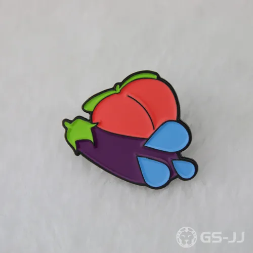custom enamel pins for Eggplant and Peach custom enamel pins for Eggplant and Peach
