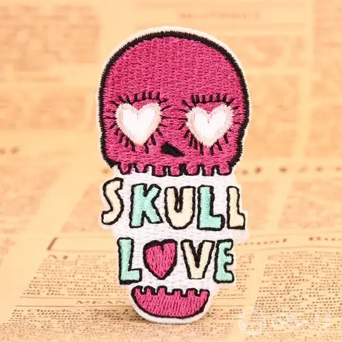 Skull Love Embroidered Patches Skull Love Embroidered Patches
