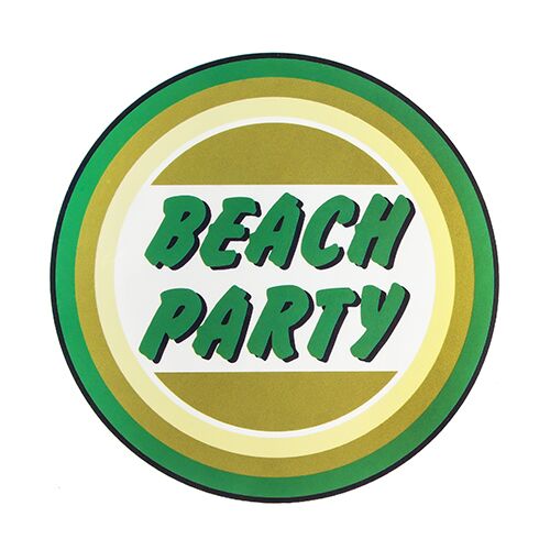 Beach Party Circle Stickers 