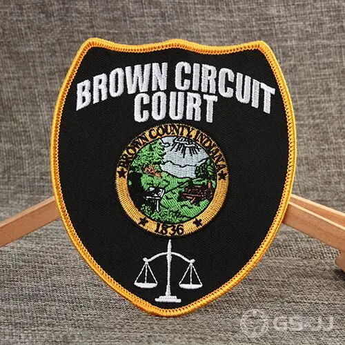 Brown Circuit Court Embroidered Patches Brown Circuit Court Embroidered Patches