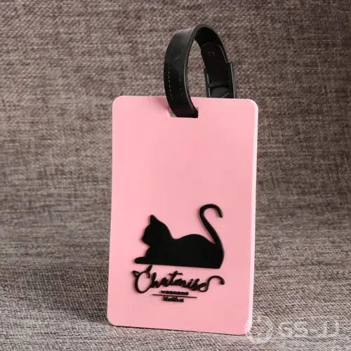 Cat Pink PVC Luggage Tag Cat Pink PVC Luggage Tag