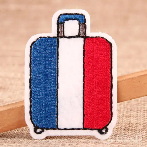 Red And Blue Suitcase Custom Iron On Patches Red And Blue Suitcase Custom Iron On Patches