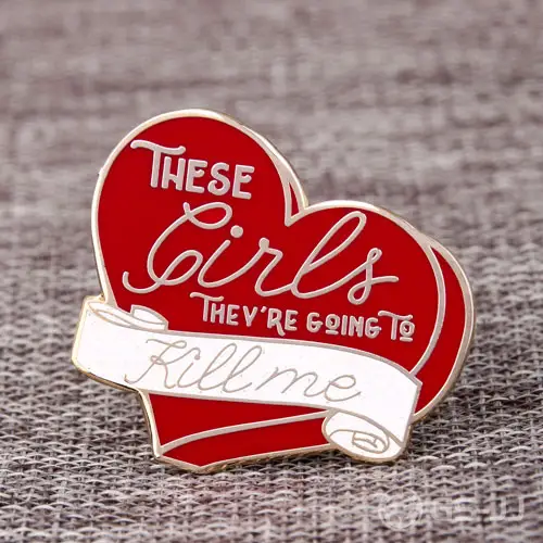Red Heart Peach Lapel Pins Red Heart Peach Lapel Pins