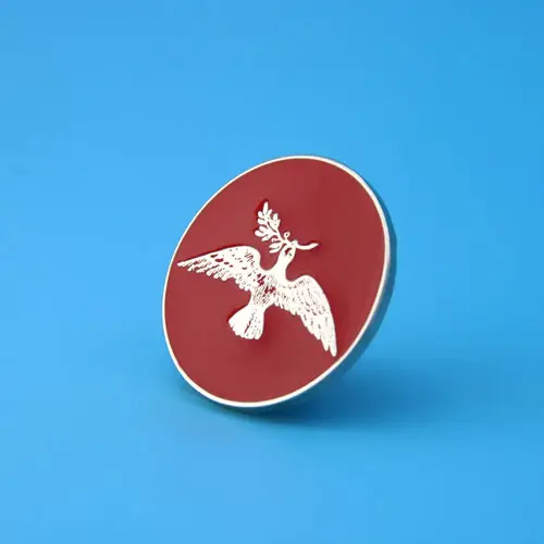 Pigeon And Olive Branch Custom Enamel Pins