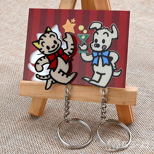 Cat & Dog Couple Acrylic Keychains Cat & Dog Couple Acrylic Keychains