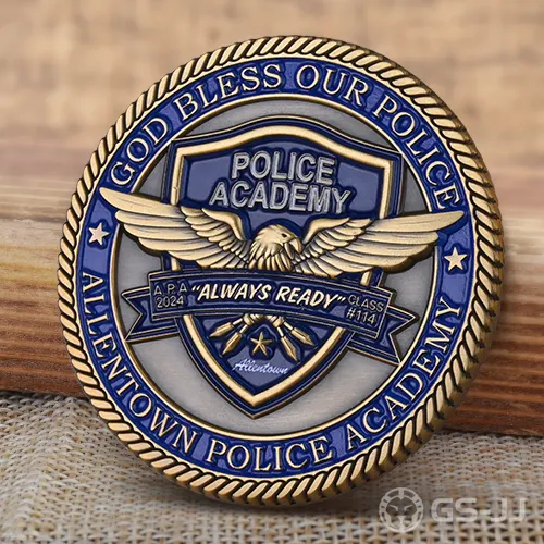 Custom Bronze Rope Edge Police Coin Custom Bronze Rope Edge Police Coin