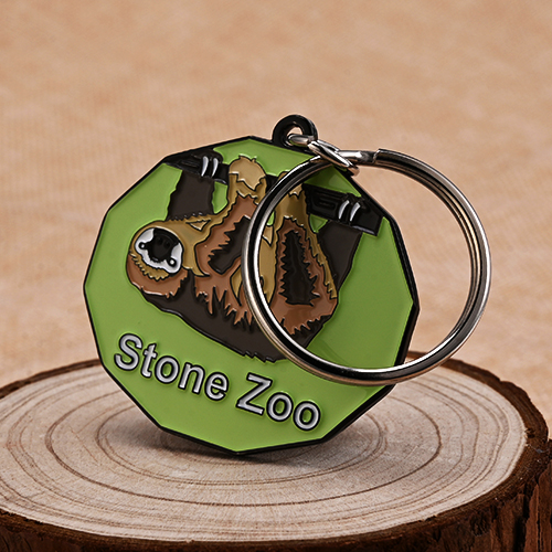 Custom Stone Zoo Metal Keychains