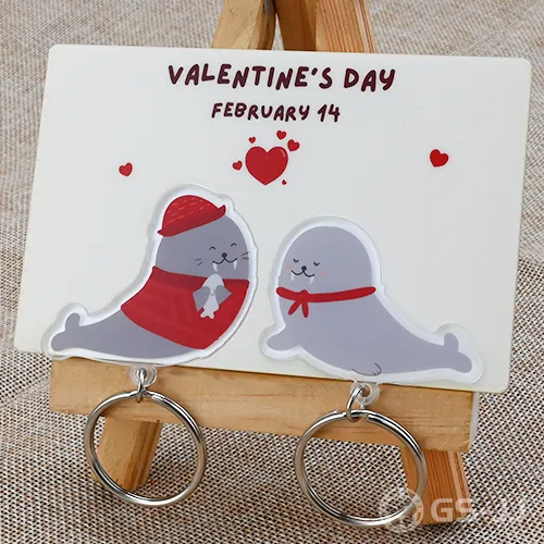 Cute Seals Couple Acrylic Keychains Cute Seals Couple Acrylic Keychains