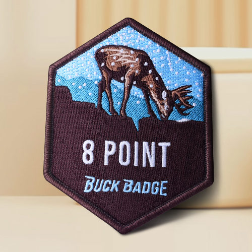 Deer Hexagon Embroidery Patches