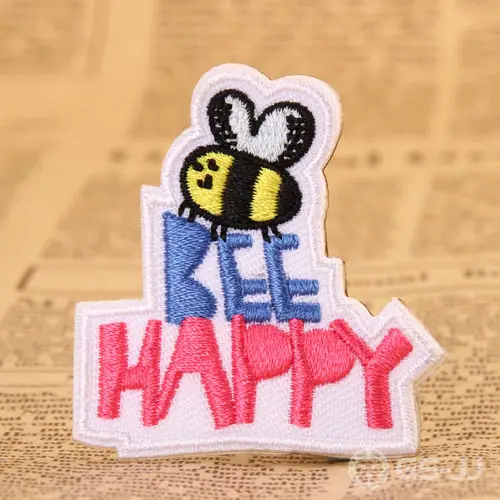 Bee Happy Embroidered Patches Bee Happy Embroidered Patches
